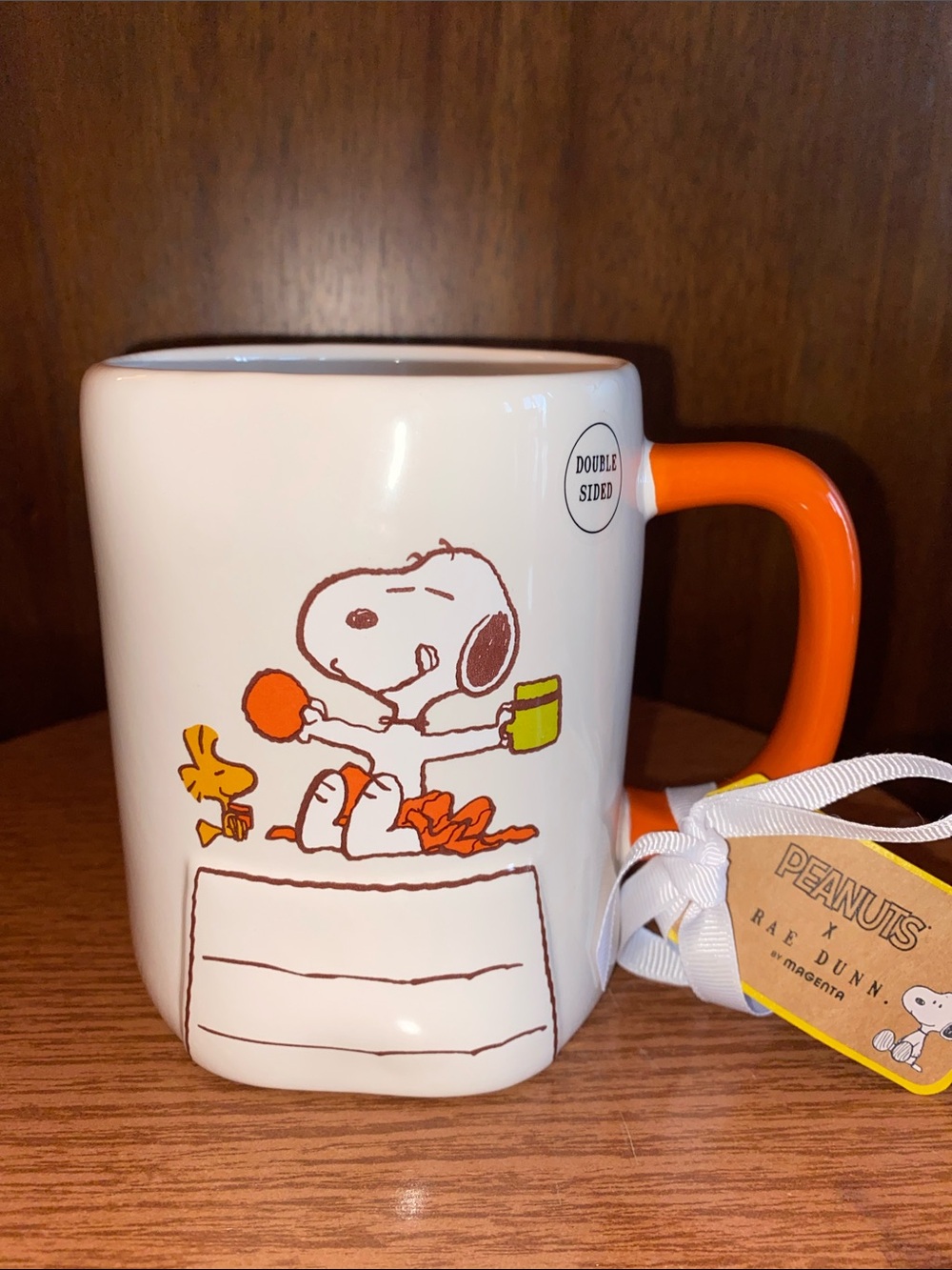 Peanuts Snoopy Orange-Handle Ceramic Mug by Raf Dunn